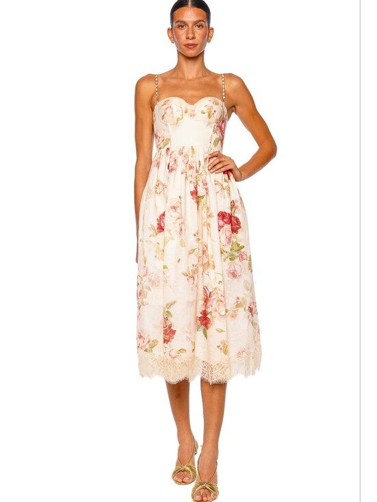 Zimmermann Dresses & Skirts - ZIMMERMANN Roselight Lace Trim Bustier Picnic Midi Dress